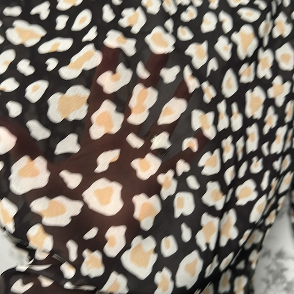 Women’s Leopard Print Sheer Kimono Cover Up Size S - Picture 8 of 10